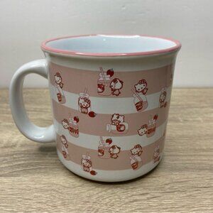 Hello Kitty White & Pink Strawberry Milk Mug NEW